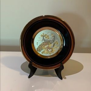 Art of Chokin Peacock Plate